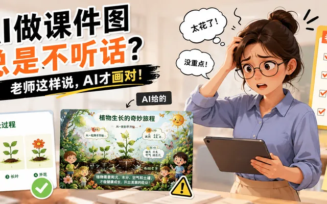 老师用 AI 做课件图，别一上来就说“帮我画一张”