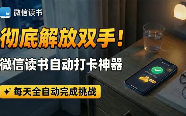彻底解放双手！微信读书自动打卡神器：每天全自动完成阅读挑战